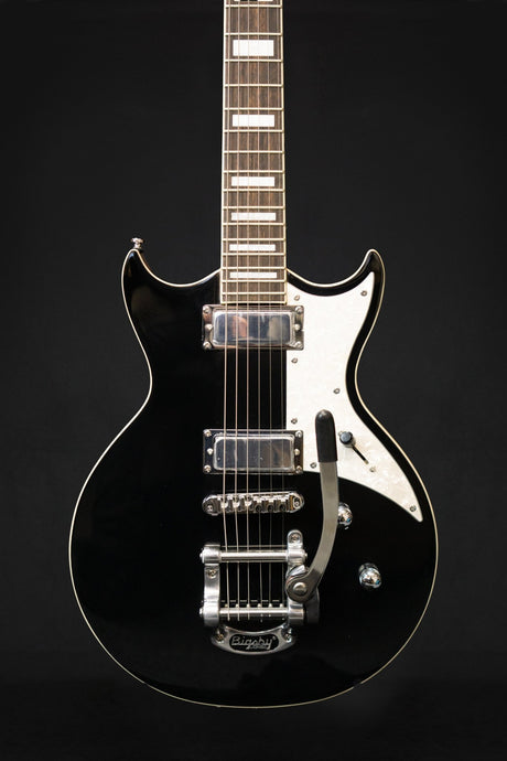 Aria 212 MK2 Bowery Chambered Electric Guitar (Black) - Electric Guitars - Aria