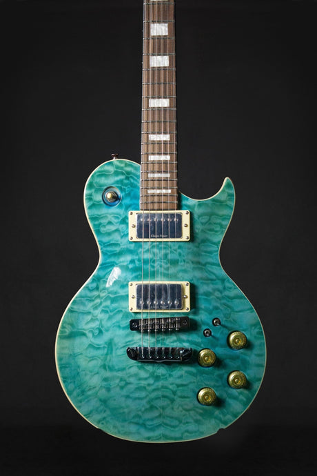 Aria Pro II PE 480 SEBL Emerald Blue - Electric Guitars - Aria