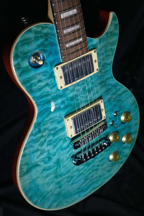 Aria Pro II PE 480 SEBL Emerald Blue - Electric Guitars - Aria