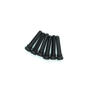 Ebony Bridge Pins x6 (Brass Ring & Small Dot) (MOP or Abalone) - Parts - WM Guitars