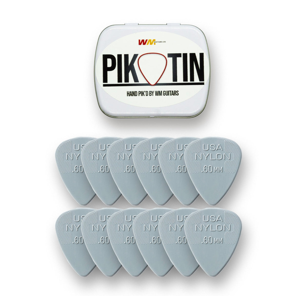 PikTin by WM Guitars 12x Dunlop Nylon Standard Picks (Multiple Sizes) - Picks - WM Guitars