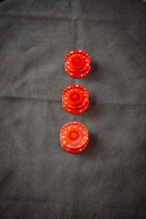 Potentiometer Speed Knobs (Transparent/Red) - Parts - WM Guitars