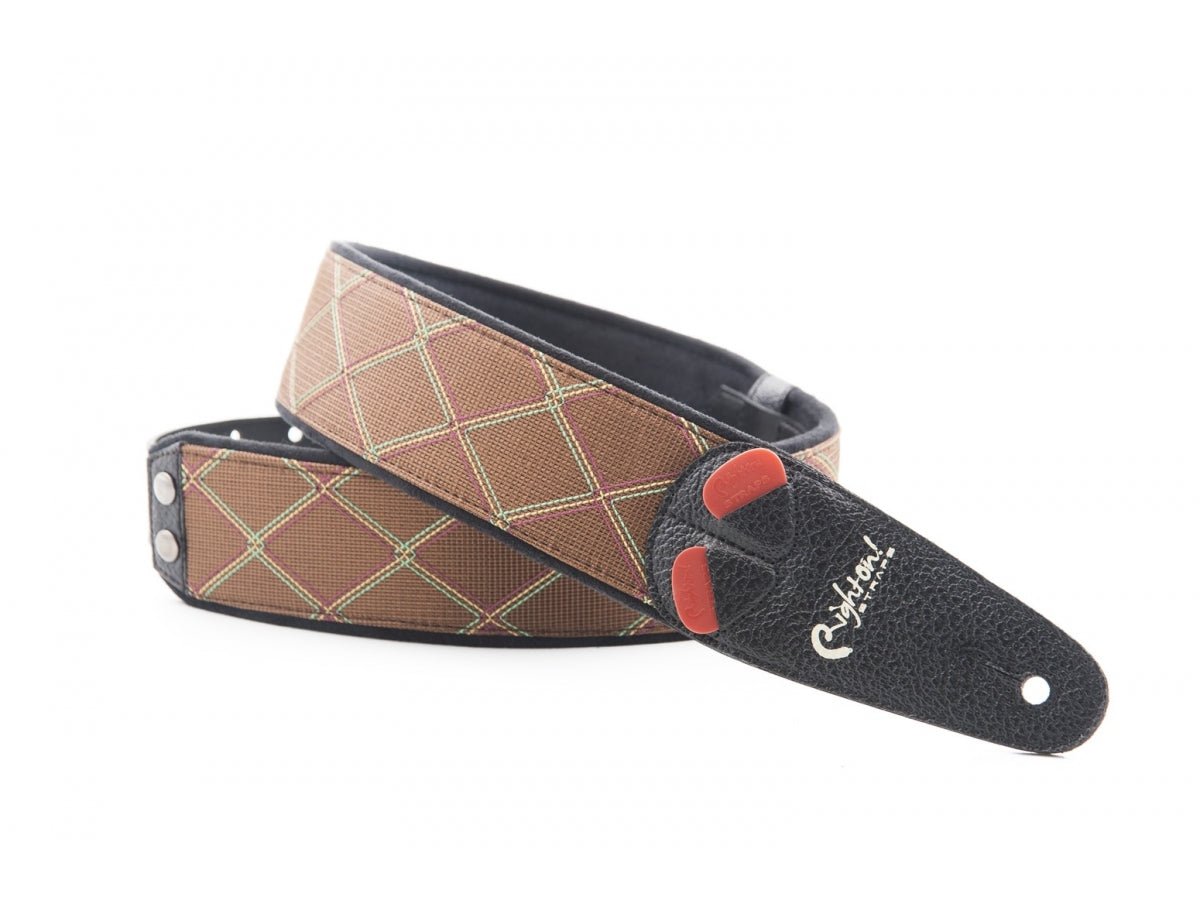 RightOn! Mojo VOX Vegan Guitar & Bass Strap - Brown / Black - Straps - RightOn!