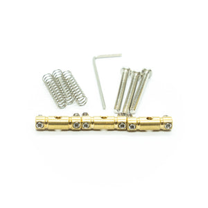 Telecaster Saddles and Fittings x3 (Brass or Chrome with Choice of Grub Screw) - parts - WM Guitars