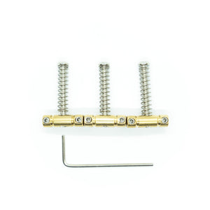 Telecaster Saddles and Fittings x3 (Brass or Chrome with Choice of Grub Screw) - parts - WM Guitars