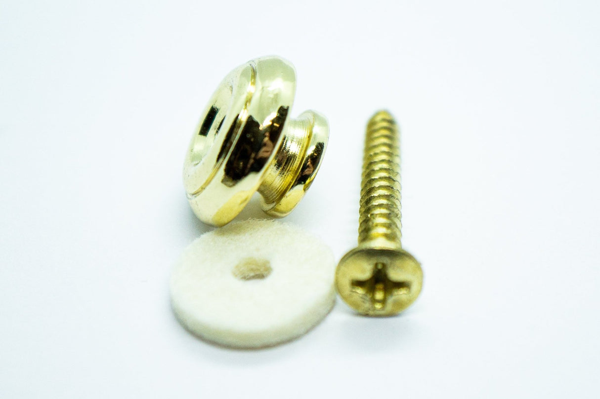 Telecaster Style Strap Button + Washer & Screw Set (Gold) x 1 - Parts - WM Guitars